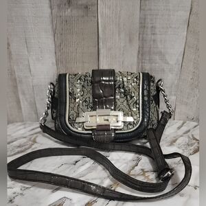 Vintage Guess Sequin Black and Gray Crossbody Bag